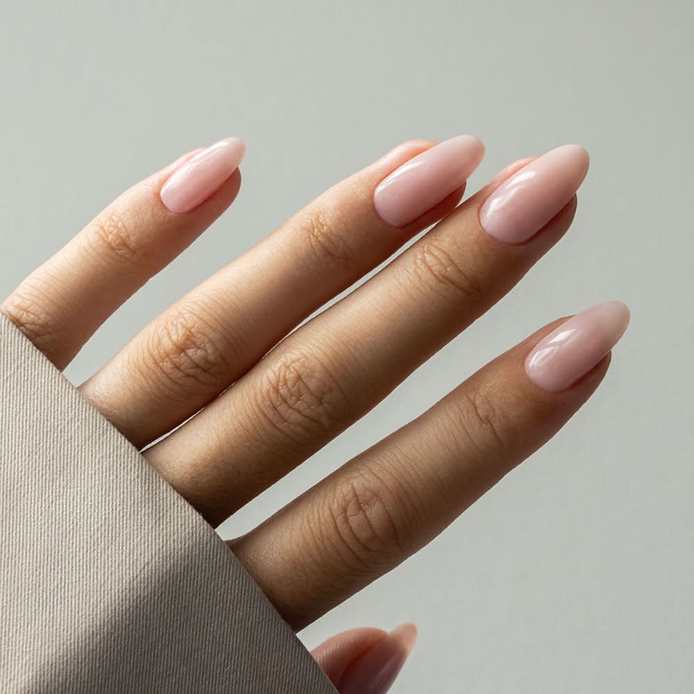 Gelous Pink Rubber Base Coat gel nail polish swatch - photographed in New Zealand
