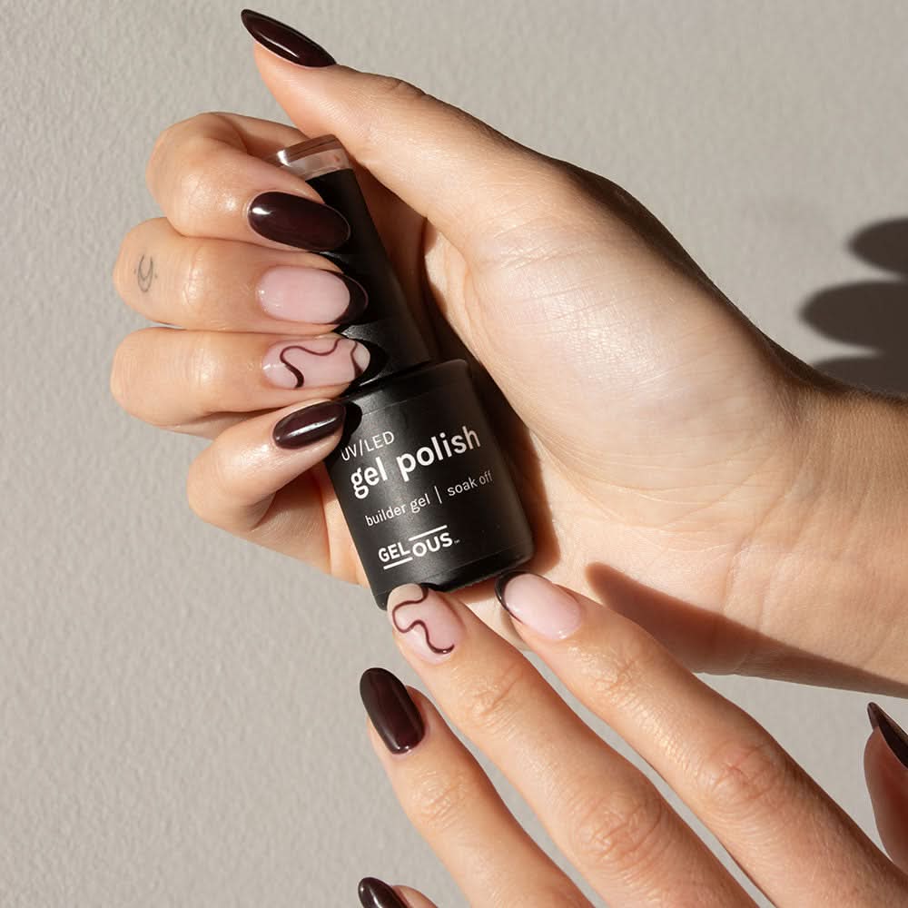 Gelous Bare Builder in a Bottle (BIAB) gel nail polish on model - photographed in New Zealand
