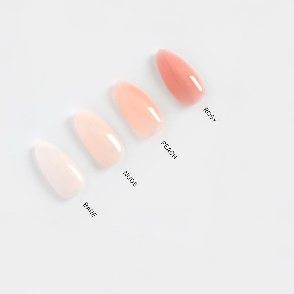 Gelous Bare Builder Gel nail polish comparison - photographed in New Zealand