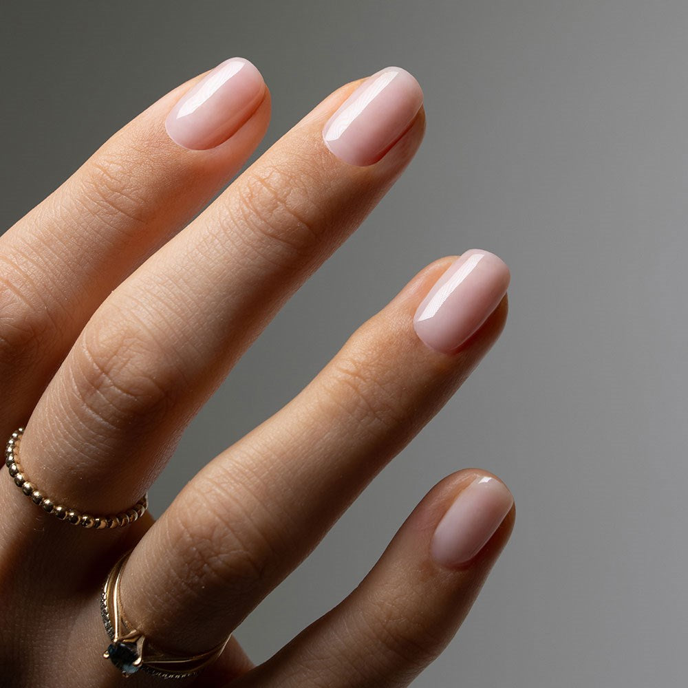 Gelous Dreamy Builder in a Bottle (BIAB) gel nail polish on model - photographed in New Zealand