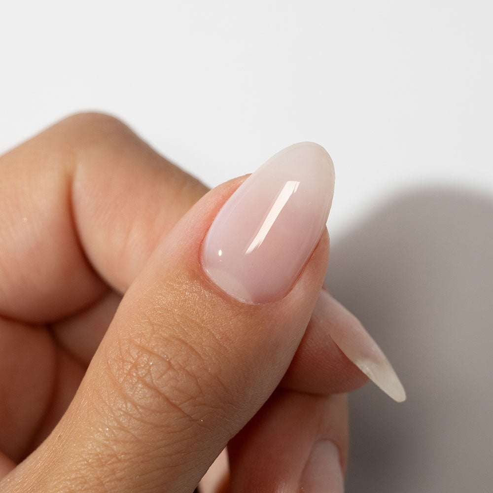 Gelous Dreamy Builder in a Bottle (BIAB) gel nail polish on model - photographed in New Zealand