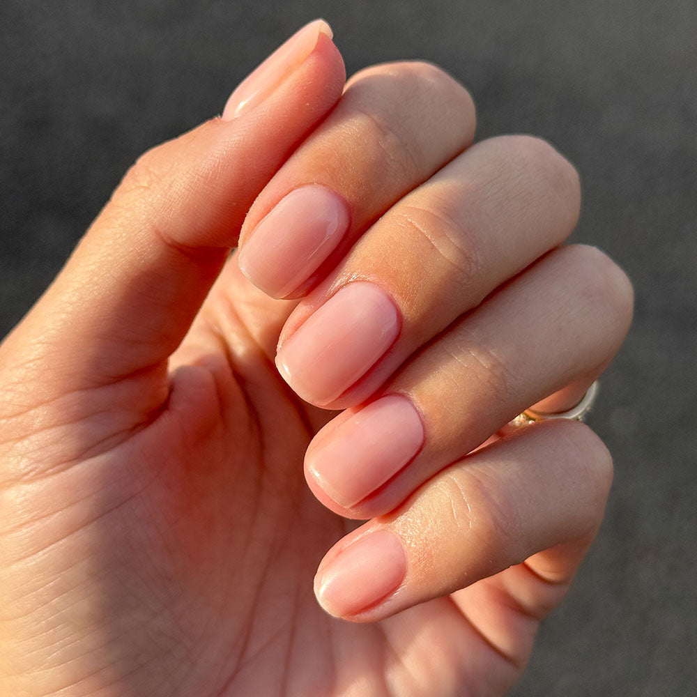 Gelous Nude Builder Gel HEMA & TPO Free gel nail polish - photographed in New Zealand on model