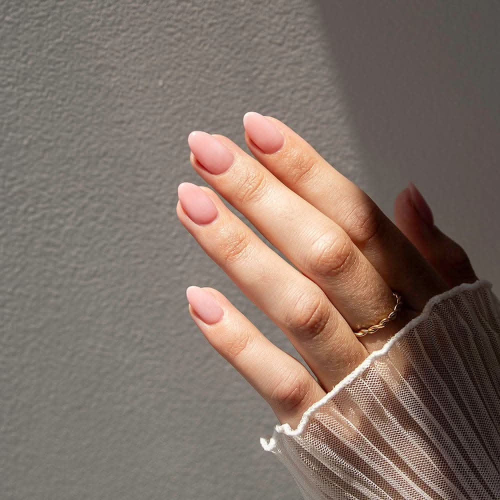 Gelous Pink Builder Gel (BIAB) gel nail polish - photographed in New Zealand on model