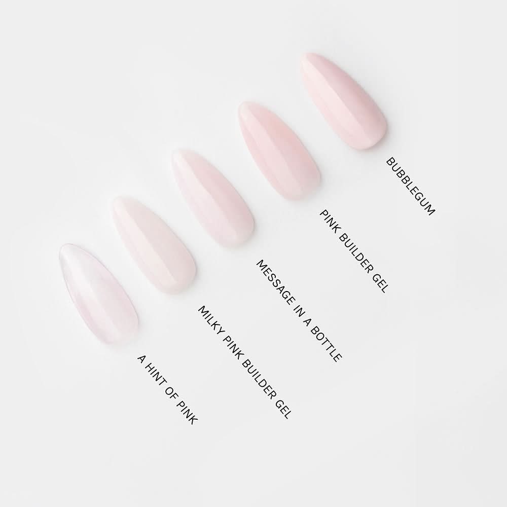 Gelous Pink Builder in a Bottle (BIAB) gel nail polish comparison - photographed in New Zealand