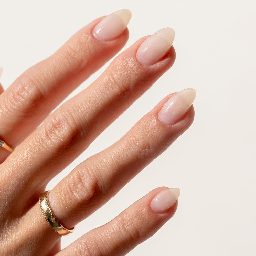 Gelous White Builder Gel (BIAB) gel nail polish on model - photographed in New Zealand
