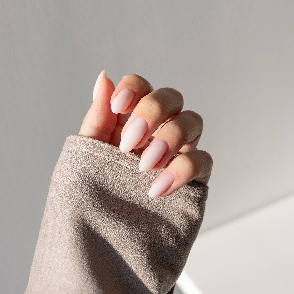 Gelous White Builder Gel (BIAB) gel nail polish on model - photographed in New Zealand