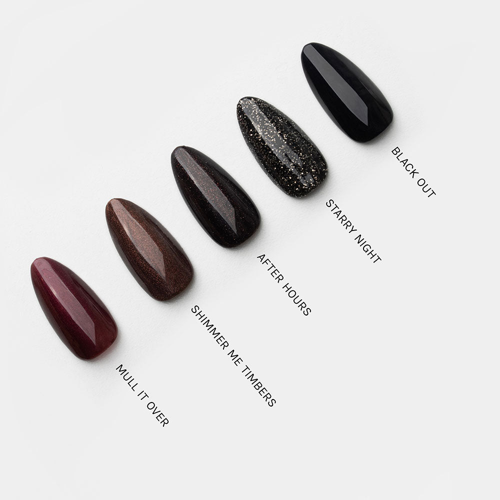 Gelous After Hours gel nail polish comparison - photographed in New Zealand