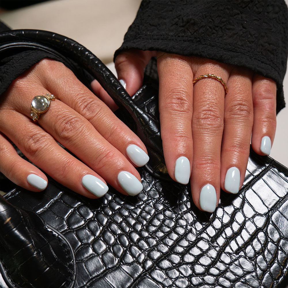 Gelous Baby Blues HEMA & TPO-Free gel nail polish - photographed in New Zealand on model