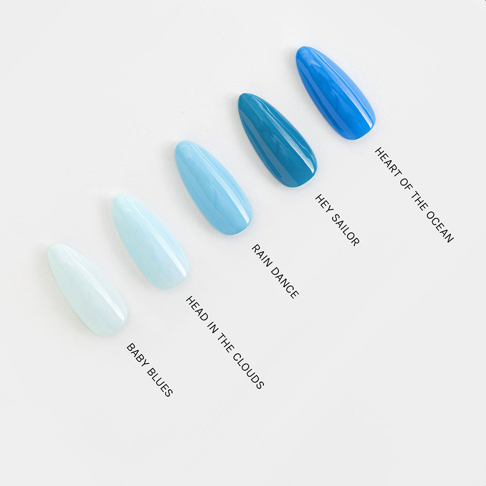 Gelous Baby Blues gel nail polish comparison - photographed in New Zealand
