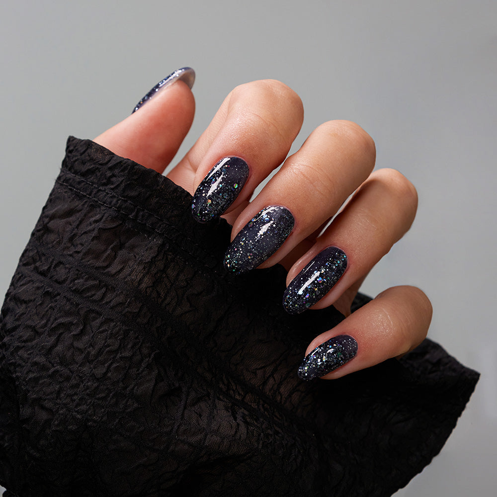 Gelous Black Magic gel nail polish swatch - photographed in New Zealand