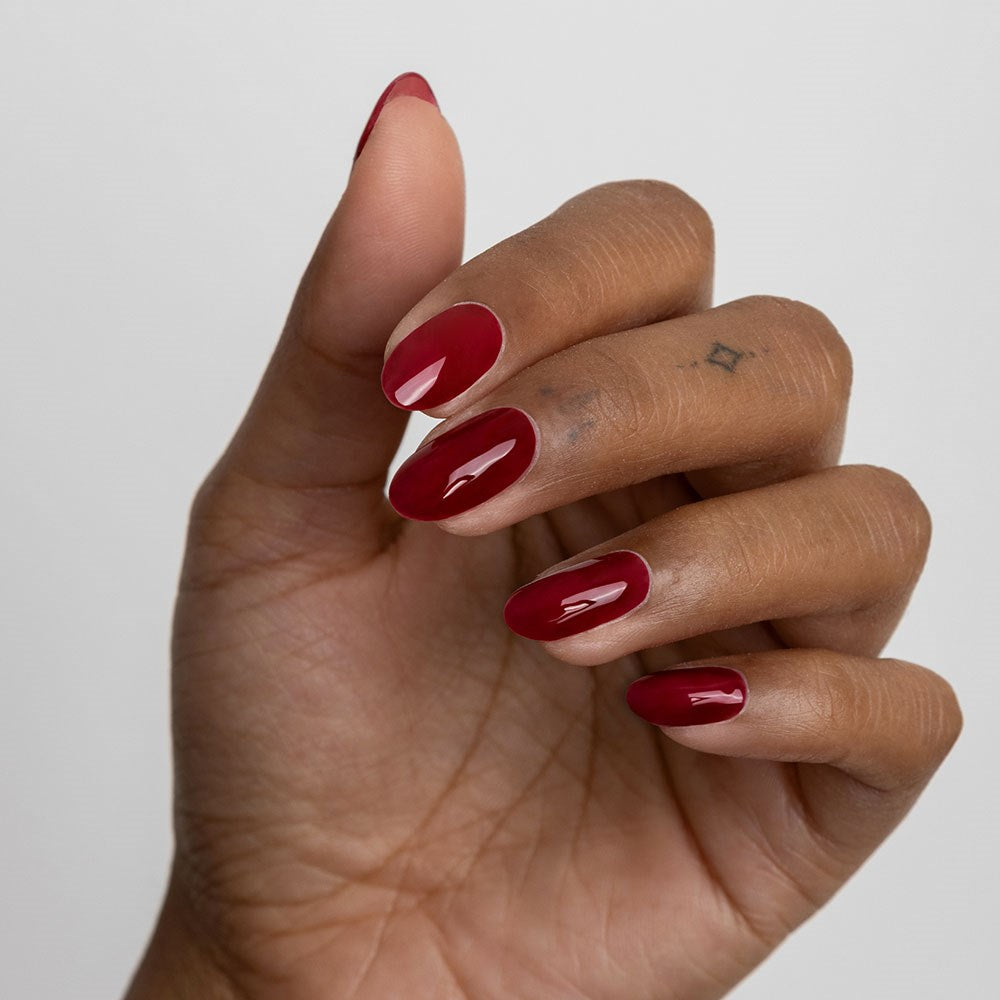 Gelous Cherry Gloss gel nail polish - photographed in New Zealand on model