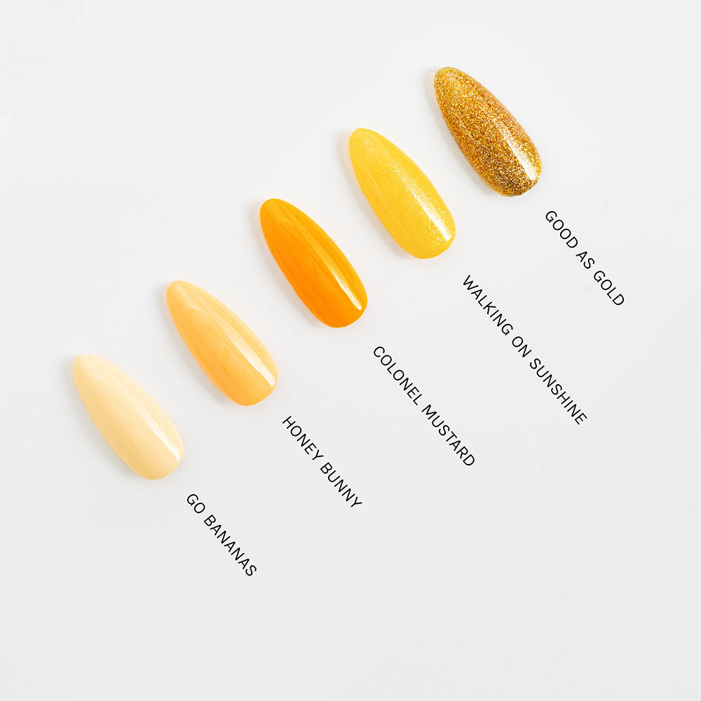 Gelous Colonel Mustard gel nail polish comparison - photographed in New Zealand