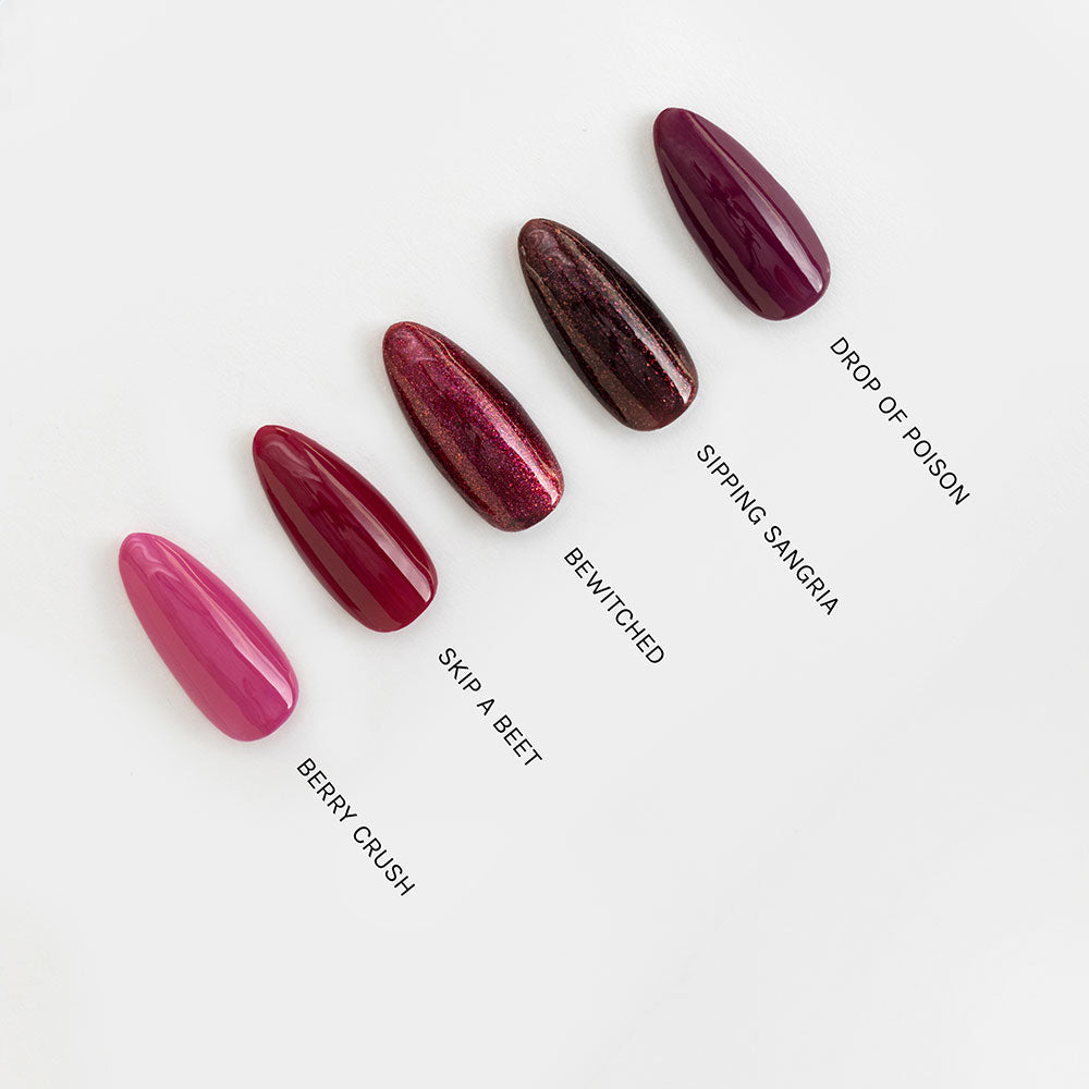 Gelous Drop of Poison gel nail polish comparison - photographed in New Zealand