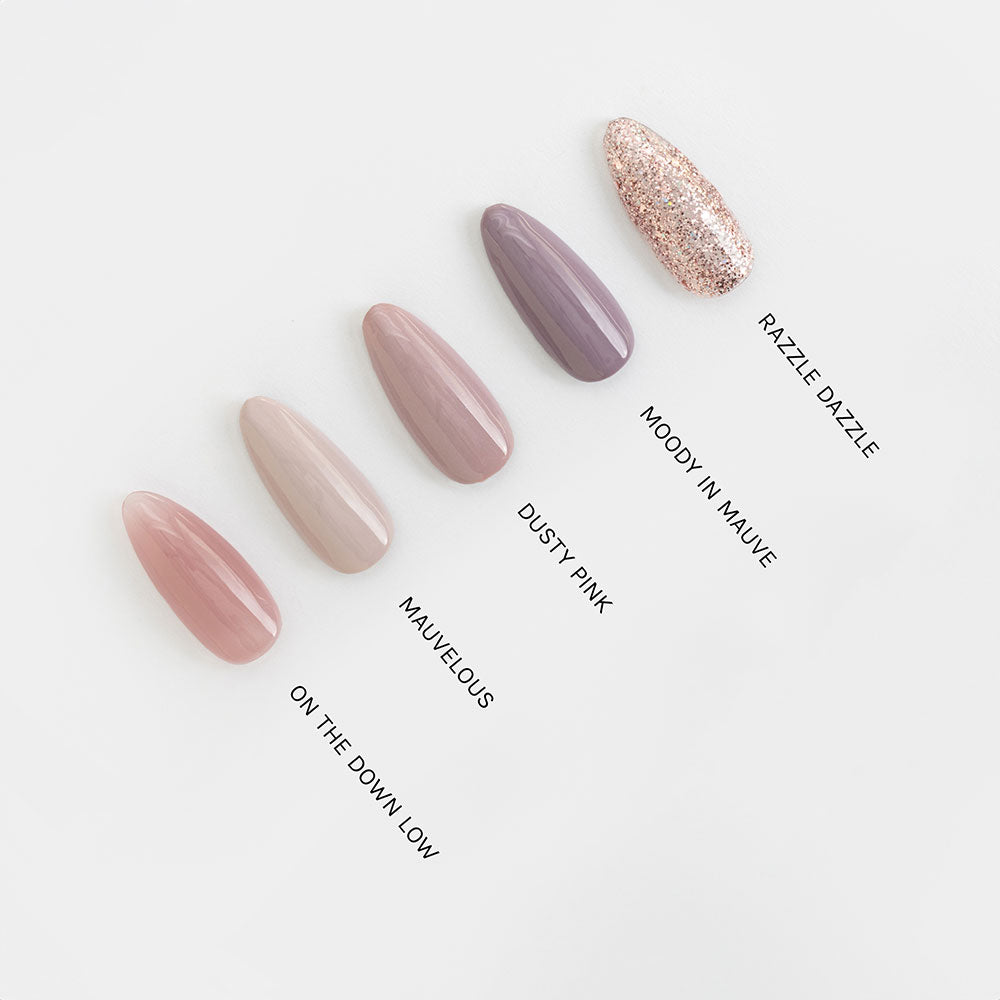 Gelous Dusty Pink gel nail polish comparison - photographed in New Zealand