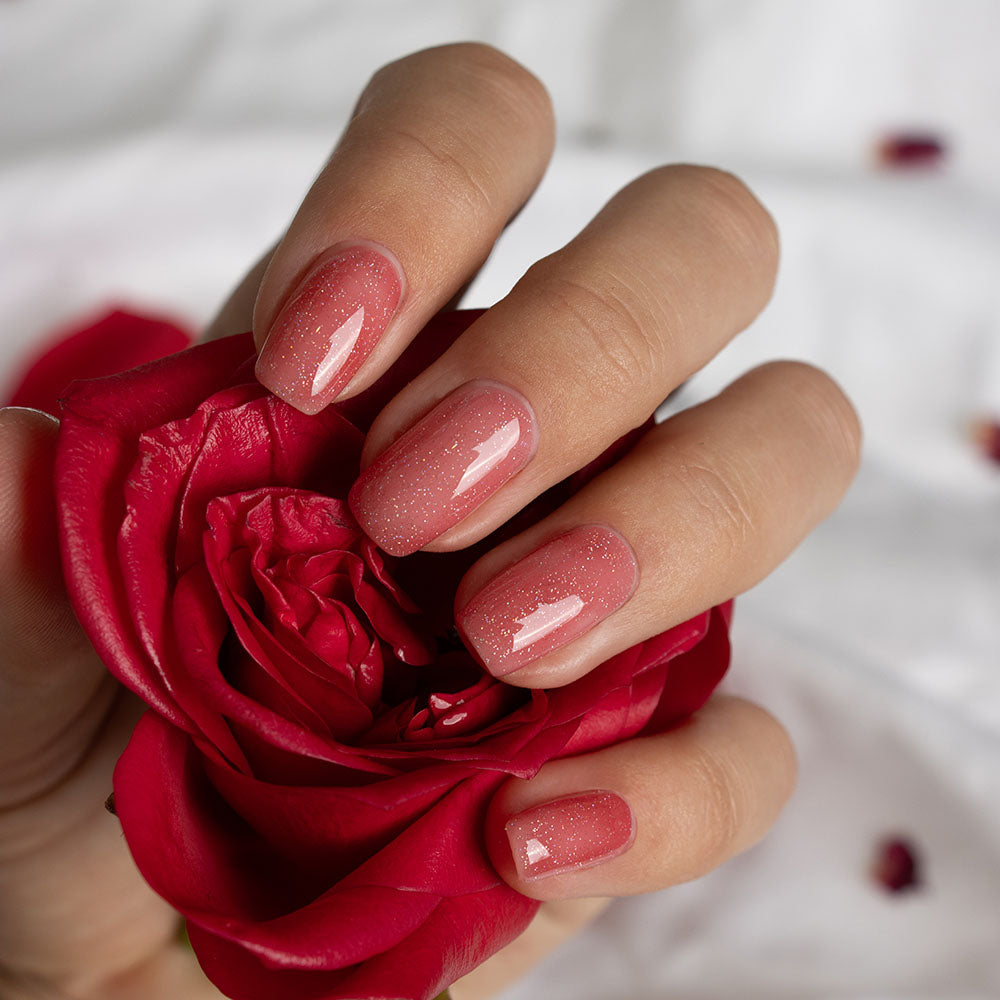 Gelous Enchanted Rose gel nail polish swatch - photographed in New Zealand