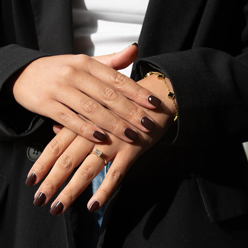 Gelous Espresso gel nail polish swatch - photographed in New Zealand