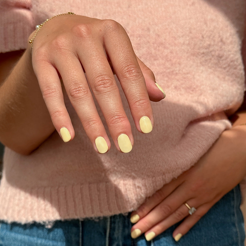 Gelous Go Bananas gel nail polish - photographed in New Zealand on model