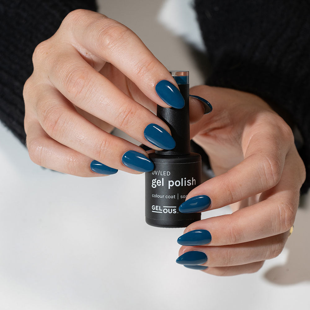 Gelous In The Navy gel nail polish - photographed in New Zealand on model