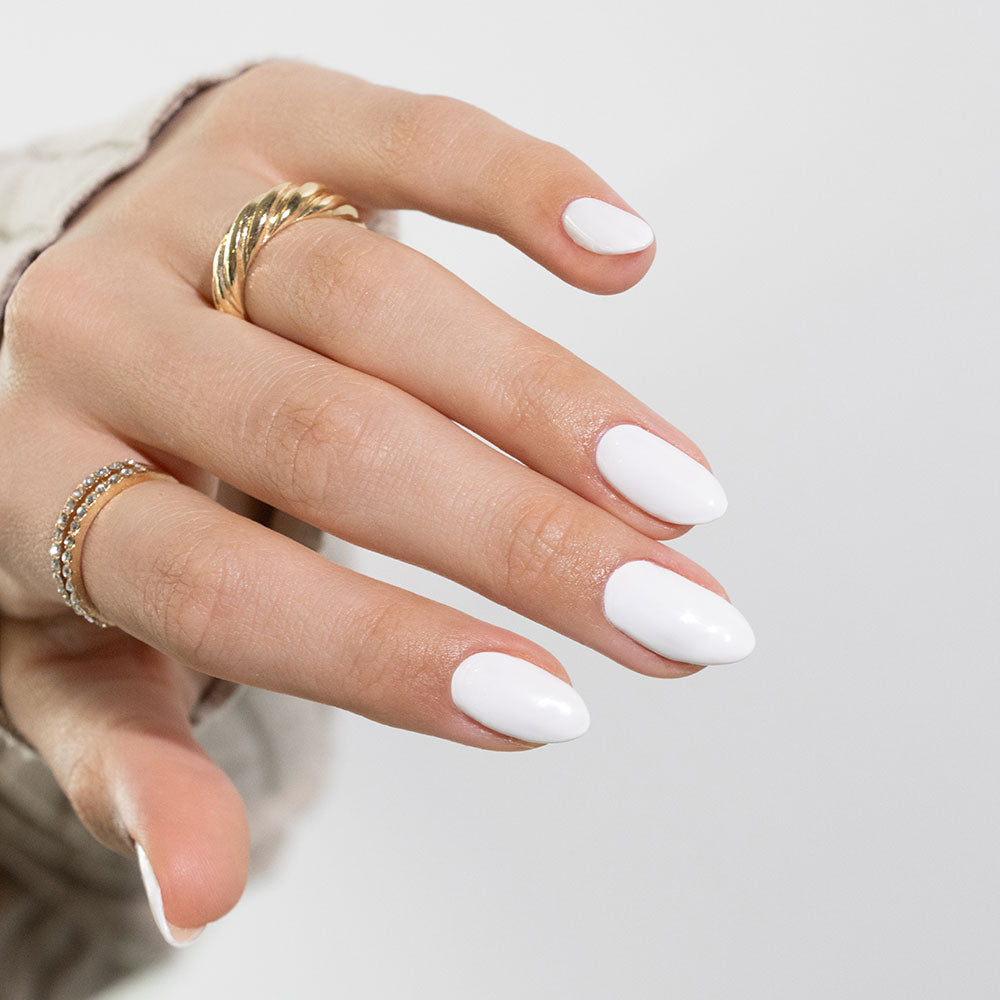 Gelous Just White gel nail polish swatch - photographed in New Zealand
