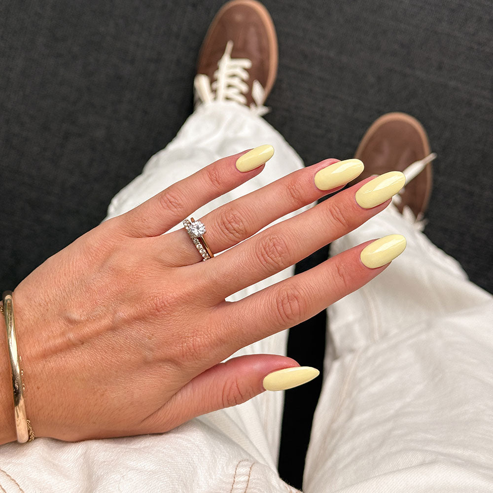 Gelous Lemon Sorbet gel nail polish - photographed in New Zealand on model
