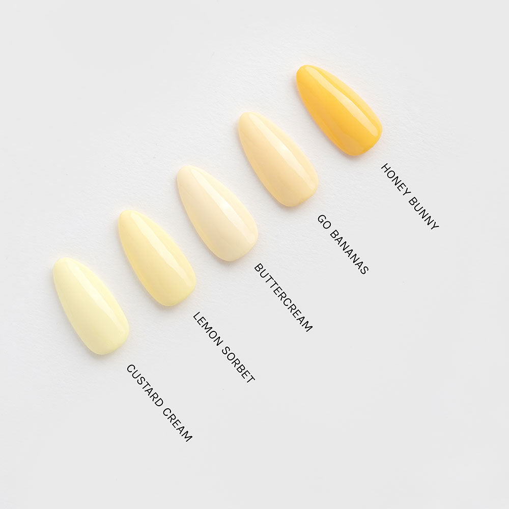 Gelous Lemon Sorbet gel nail polish comparison - photographed in New Zealand