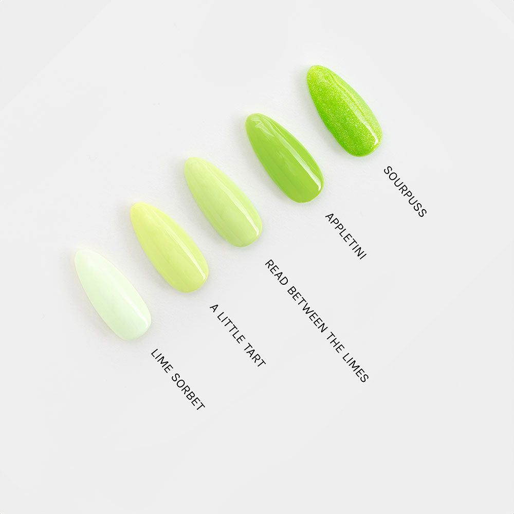 Gelous Lime Sorbet gel nail polish comparison - photographed in New Zealand