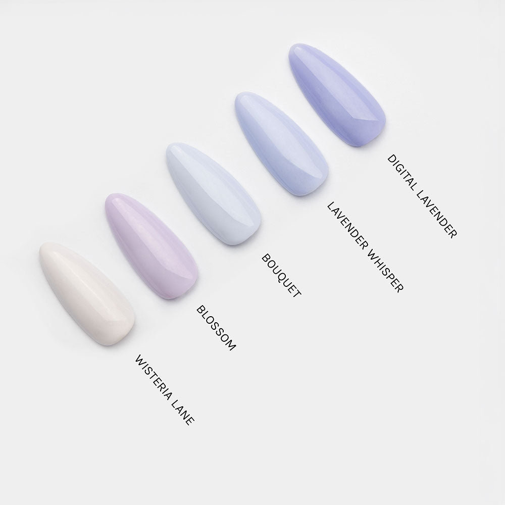 Gelous Lavender Whisper gel nail polish comparison - photographed in New Zealand