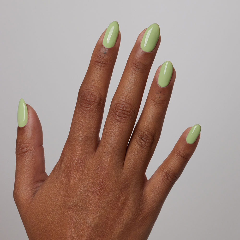Gelous Matcha gel nail polish - photographed in New Zealand on model
