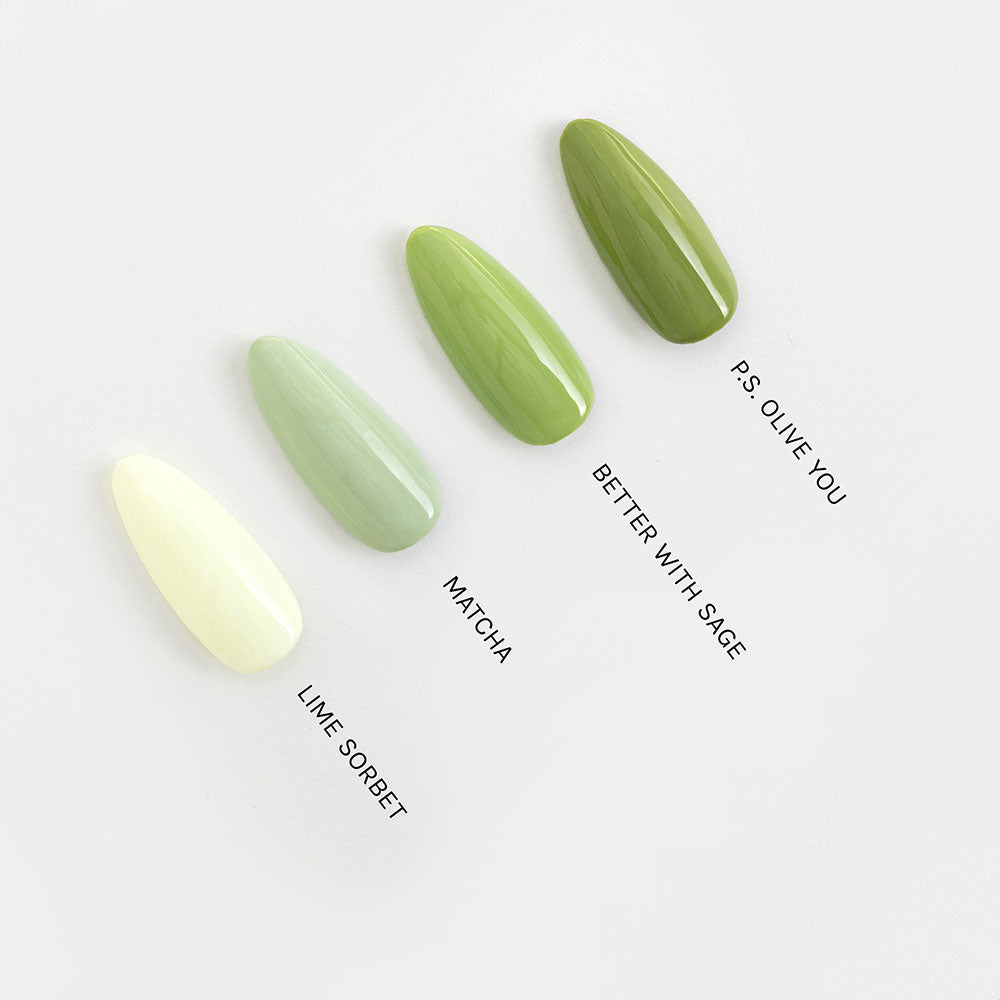 Gelous Matcha gel nail polish comparison - photographed in New Zealand