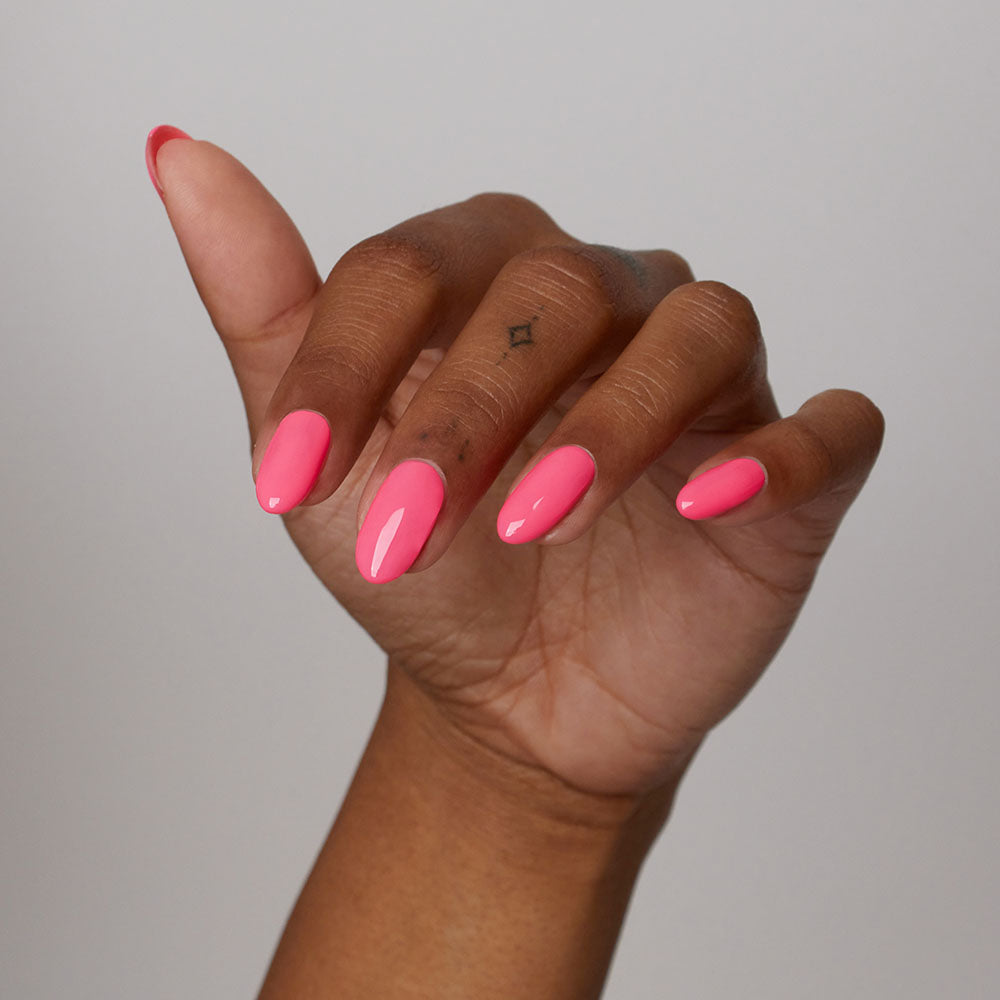 Gelous Neon Barbie Gel Nail Polish - photographed in New Zealand on model
