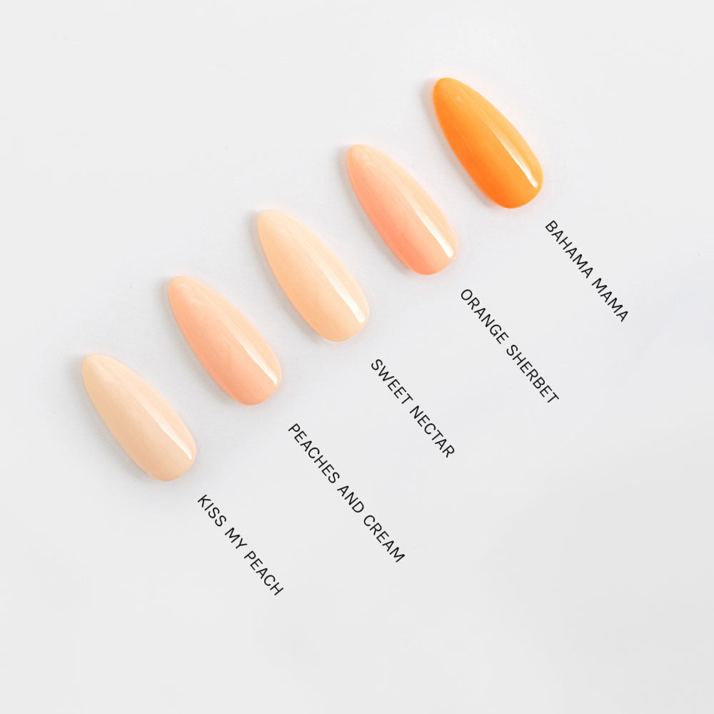 Gelous Orange Sherbet gel nail polish comparison - photographed in New Zealand