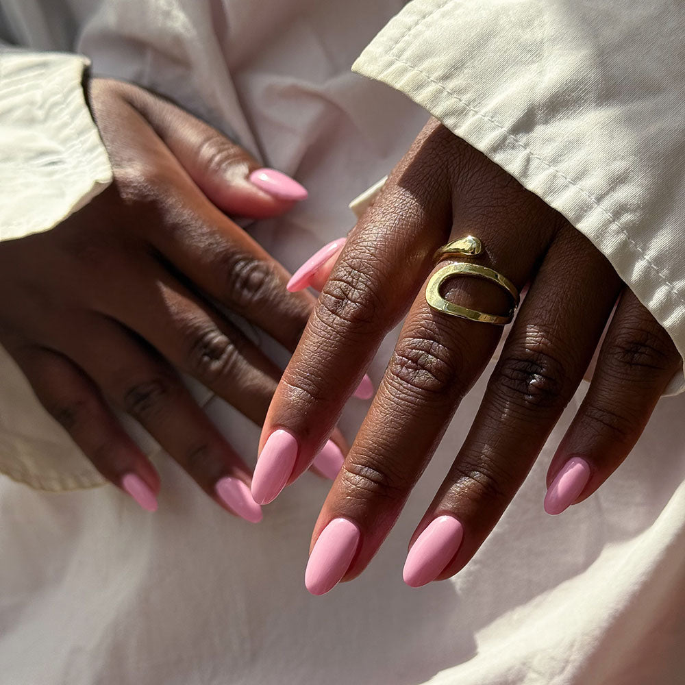 Gelous Pink Lady gel nail polish swatch - photographed in New Zealand