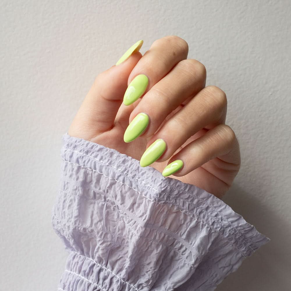Gelous Read Between the Limes gel nail polish - photographed in New Zealand on model