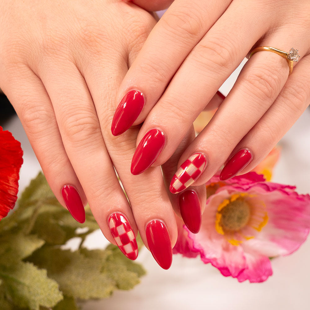 Gelous Red Velvet Cake gel nail polish - photographed in New Zealand on model