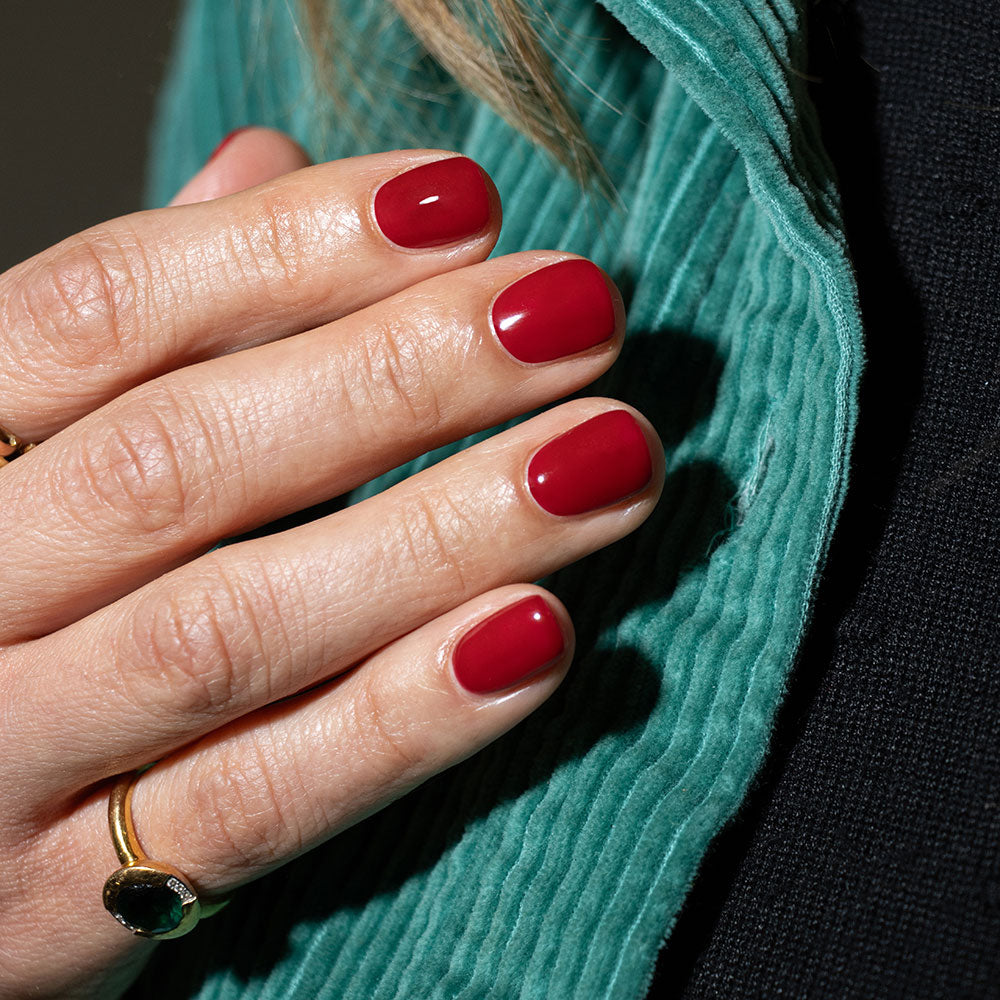 Gelous Rich Mahogany gel nail polish - photographed in New Zealand on model