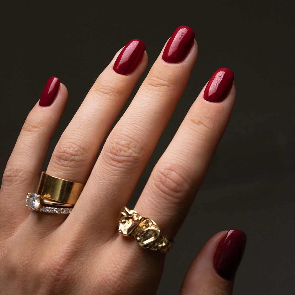Gelous Rich Mahogany gel nail polish - photographed in New Zealand on model