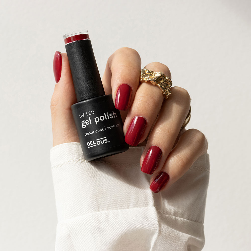 Gelous Rich Mahogany gel nail polish - photographed in New Zealand on model