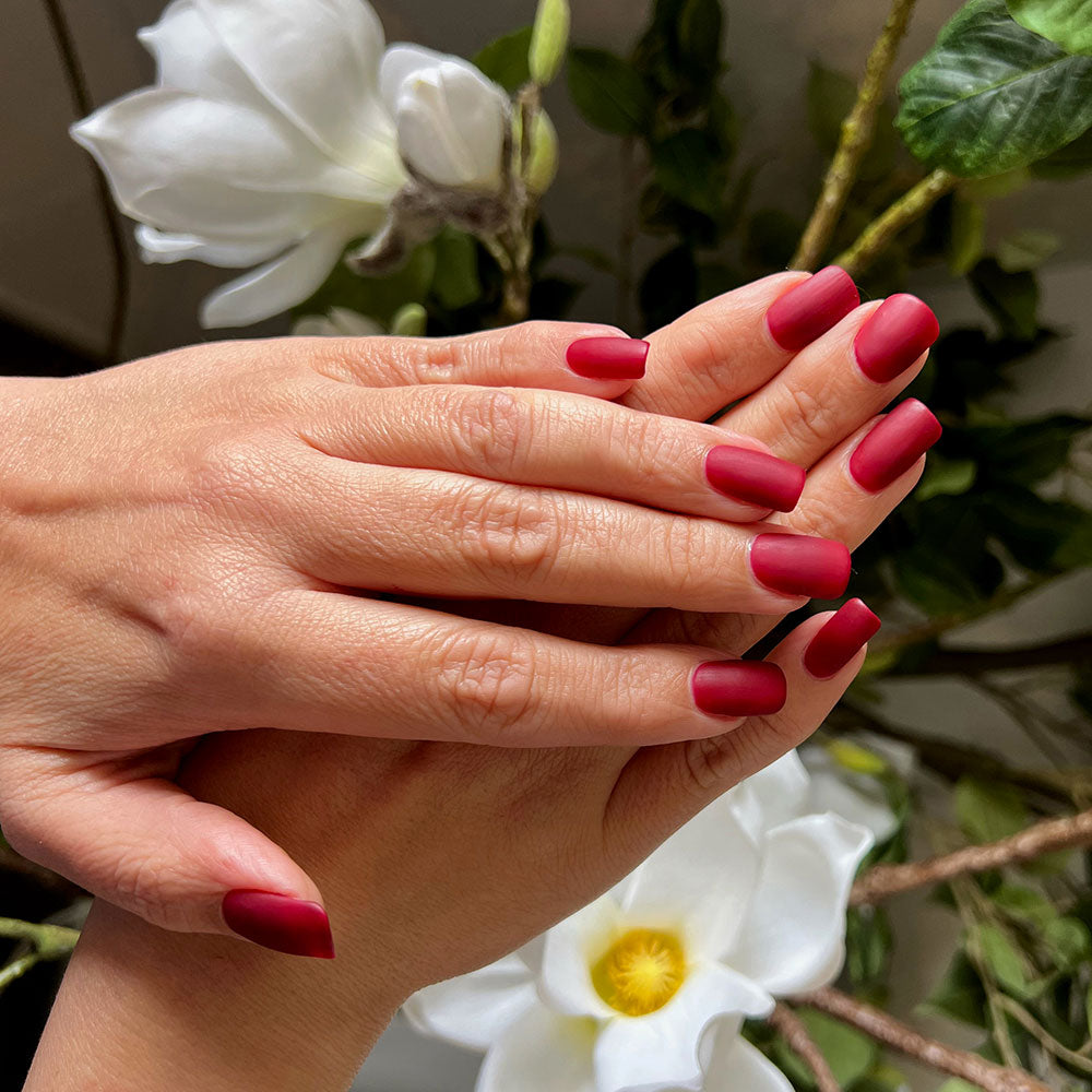 Gelous Rich Mahogany gel nail polish - photographed in New Zealand on model