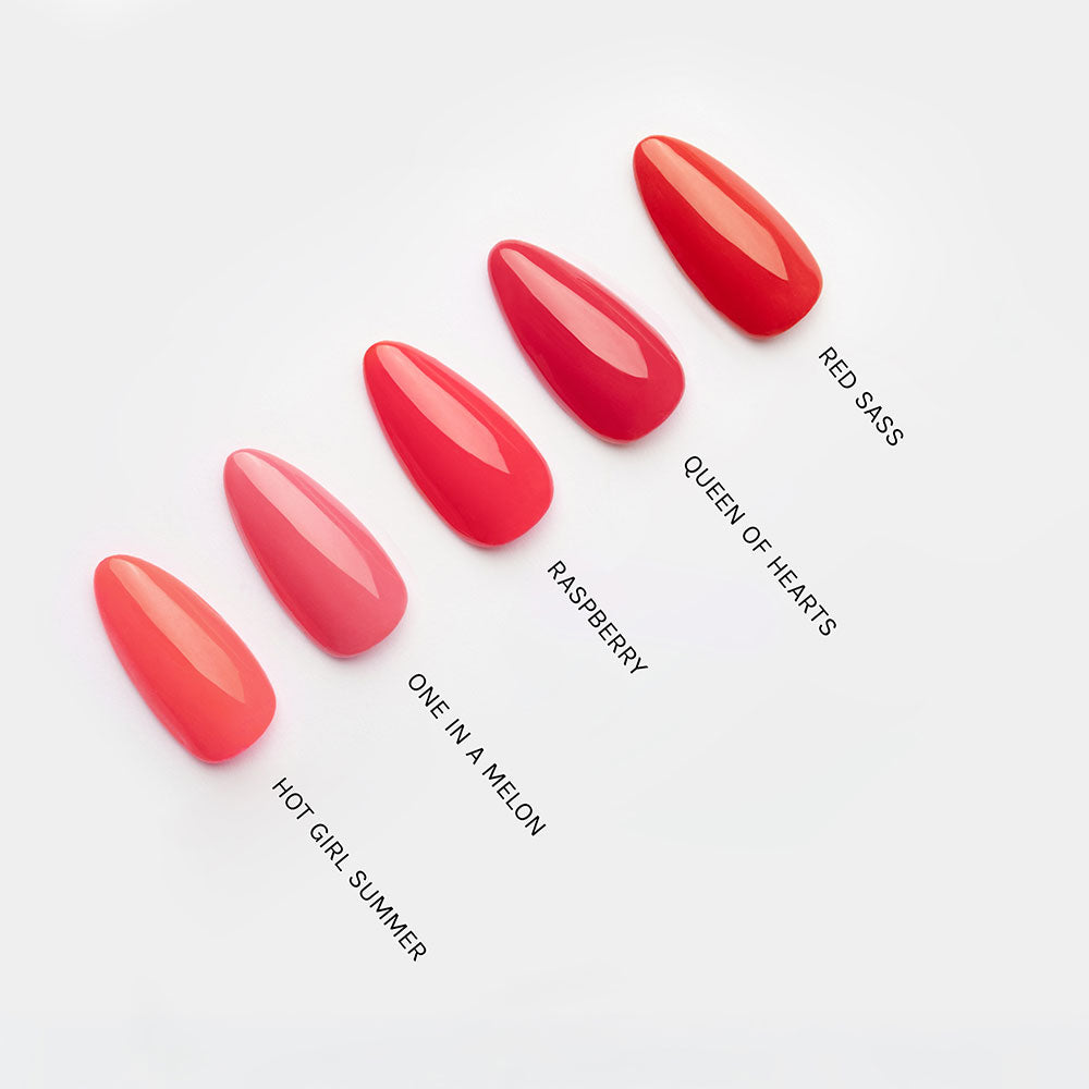 Gelous Raspberry gel nail polish comparison - photographed in New Zealand
