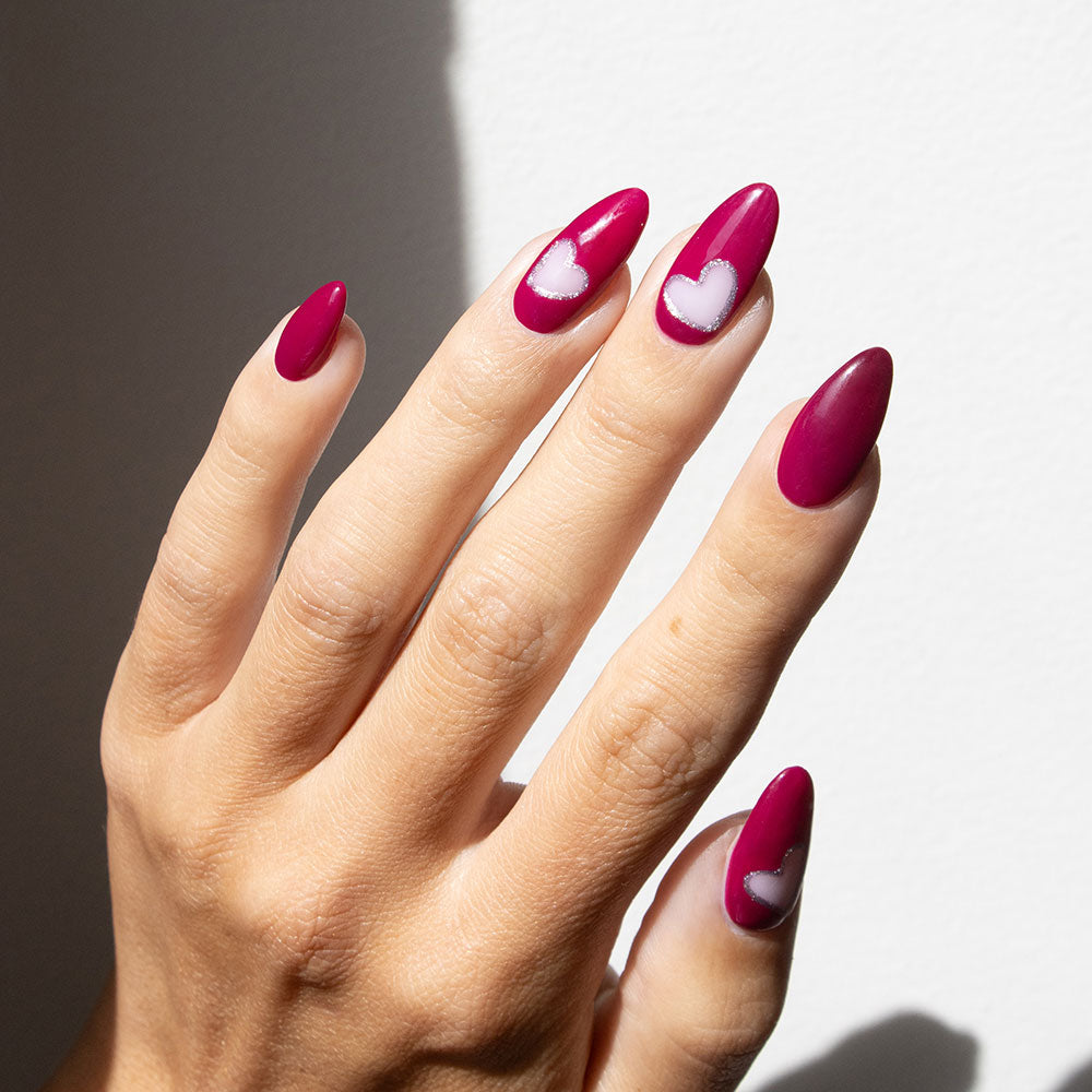 Gelous Skip a Beet gel nail polish - photographed in New Zealand on model