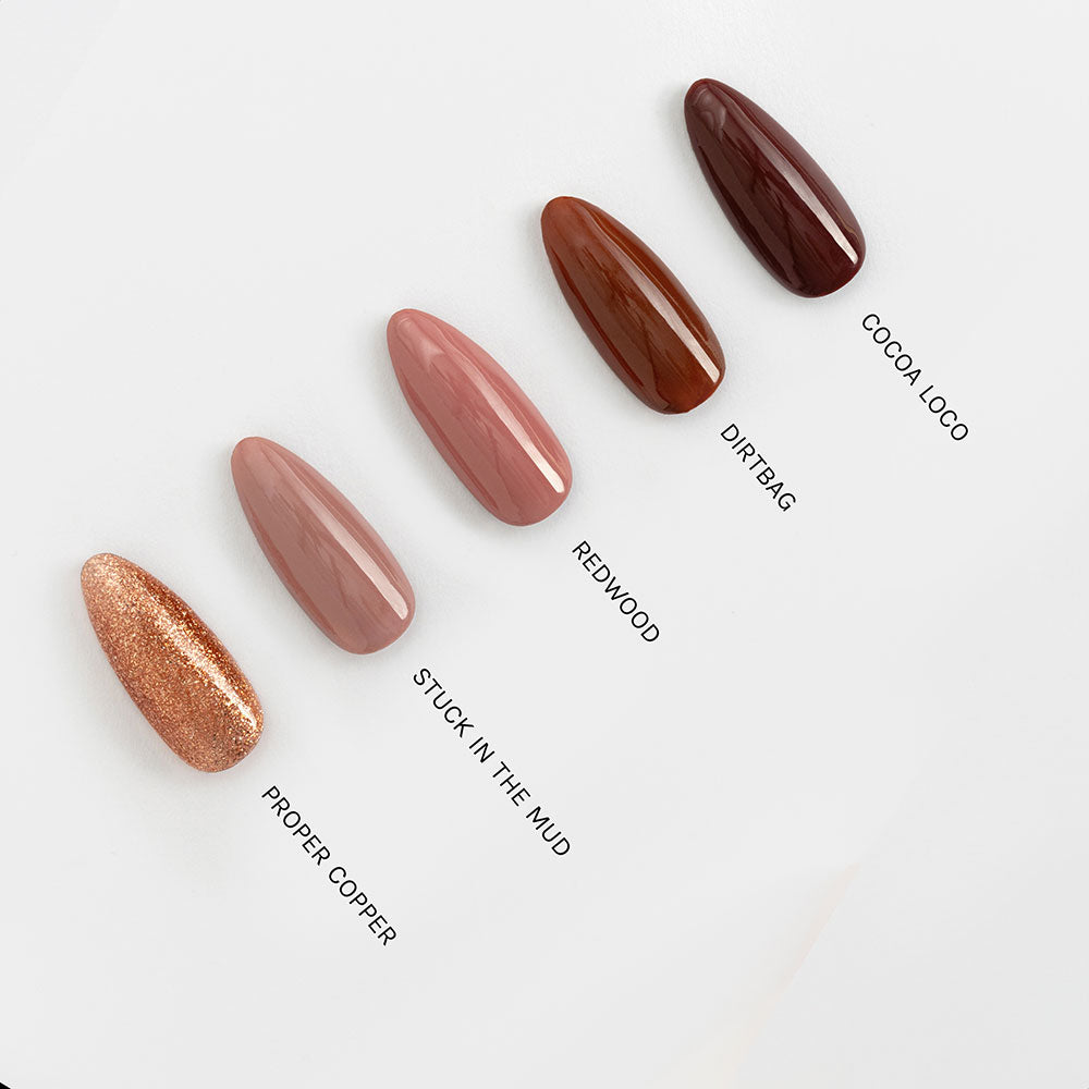 Gelous Stuck in the Mud gel nail polish comparison - photographed in New Zealand
