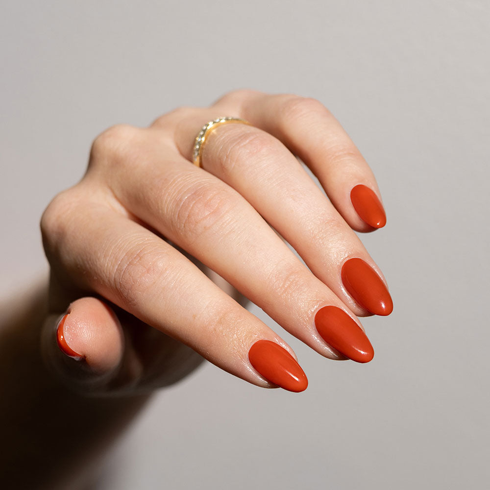 Gelous Spiced gel nail polish - photographed in New Zealand on model
