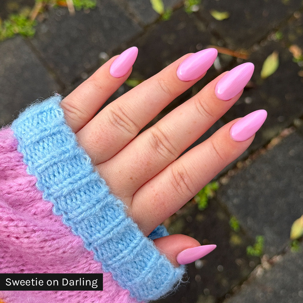 Gelous Sweetie and Darling HEMA & TPO Free gel nail polish - photographed in New Zealand on model
