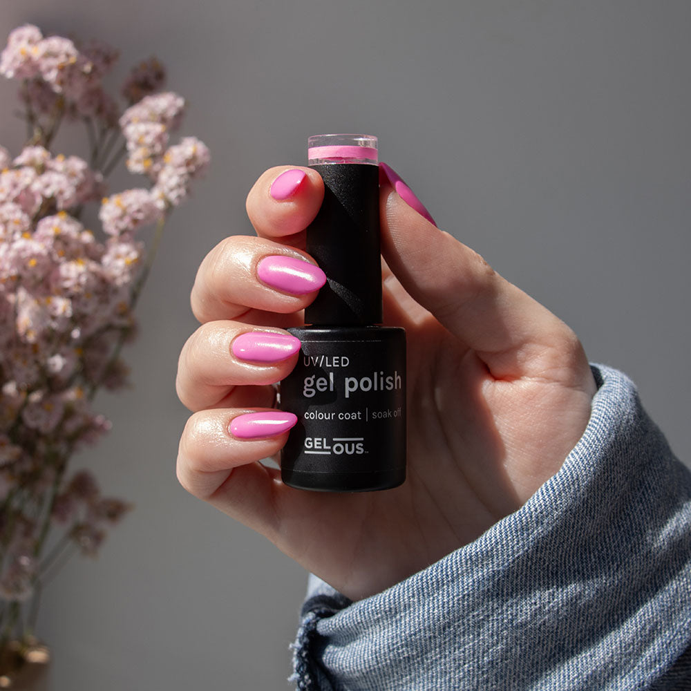 Gelous Tickled Pink gel nail polish - photographed in New Zealand on model