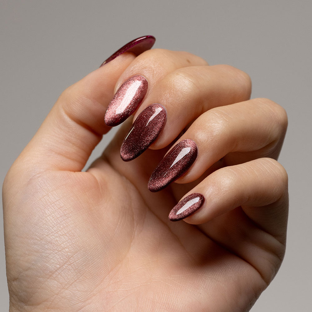 Gelous Velvet Mocha HEMA & TPO Free gel nail polish - photographed in New Zealand on model