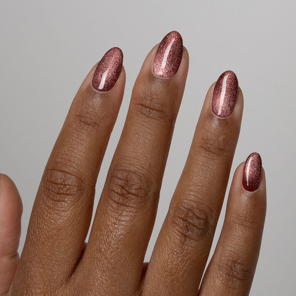 Gelous Velvet Mocha HEMA & TPO Free gel nail polish - photographed in New Zealand on model