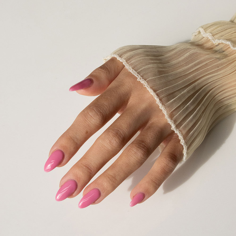 Gelous Vintage Rose gel nail polish - photographed in New Zealand on model