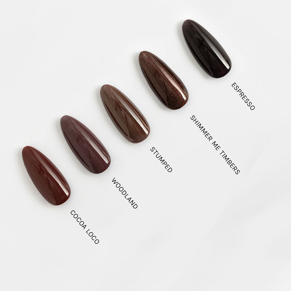 Gelous Woodland gel nail polish comparison - photographed in New Zealand