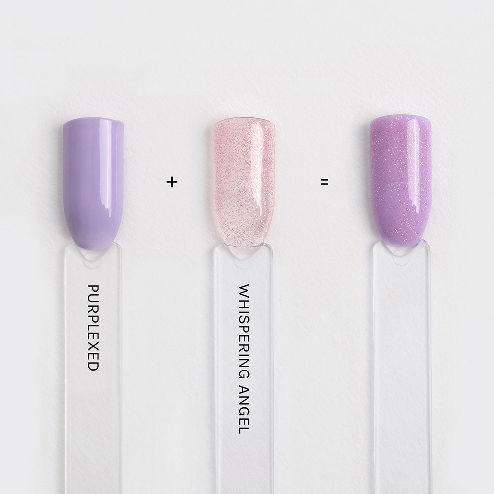Gelous Whispering Angel & Purplexed layered gel nail polish swatches - photographed in New Zealand