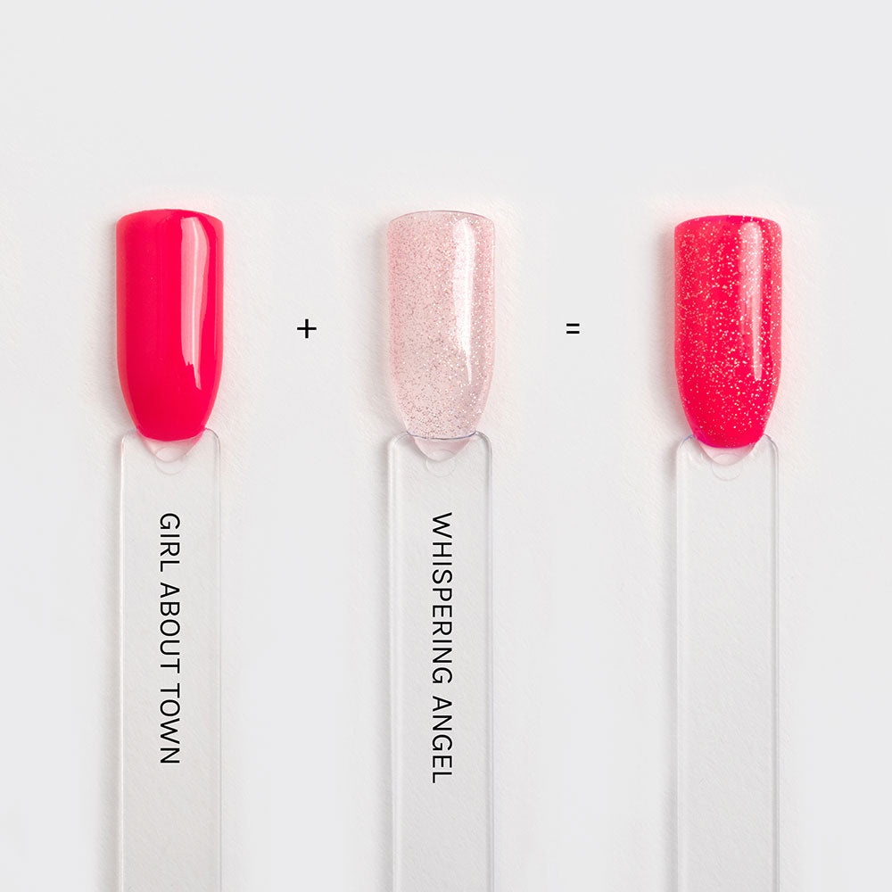 Gelous Whispering Angel & Girl About Town layered gel nail polish swatches - photographed in New Zealand